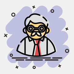 Icon teacher. School and education elements. Icons in comic style. Good for prints, posters, logo, advertisement, infographics, etc.