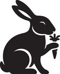 Obraz premium Rabbit black silhouette vector