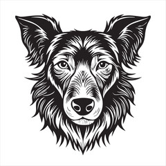 dog head silhouette vector style