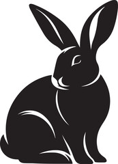 Obraz premium Rabbit black silhouette vector