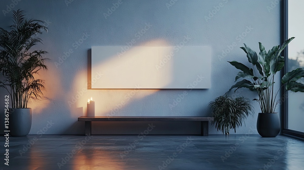 Poster creative empty banner mockup for displaying ads.