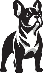 Elegant French Bulldog Sketch in Stylized Design Illustration