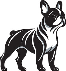 Elegant French Bulldog Sketch in Stylized Design Illustration