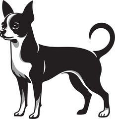 Elegant Chihuahua dog Sketch in Stylized Design Illustration