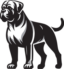 Elegant Bullmastiff dog Sketch in Stylized Design Illustration