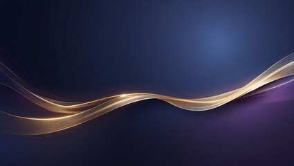 A rich midnight blue gradient with sweeping golden arcs creates a sense of motion, elegance, and prestige