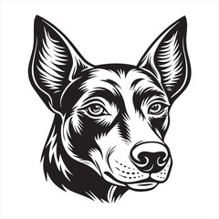 dog head silhouette vector style