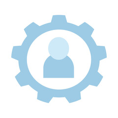 Man in gear, People with Gear Pictogram