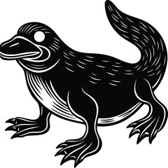 AdPlatypus Silhouette isolated on white background Minimalist Platypus vector shape iconobe Illustrator Artwork