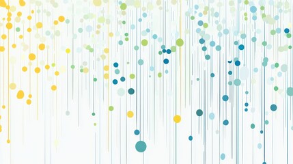 Abstract design with falling circles and lines