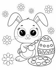 easter bunny with eggs