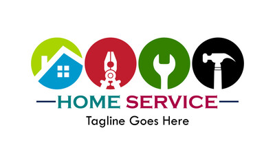 Home service or home repair logo template illustration