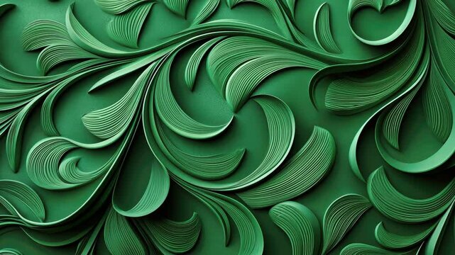 Elegant green abstract leaf pattern design