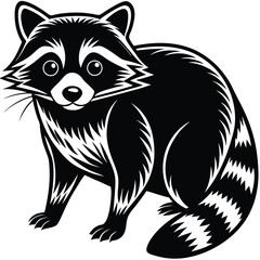 Adobe IllRaccoon Vector Silhouette, Raccoon Illustration, Raccoon Art Hand Drawn Line Art.ustrator Artwork