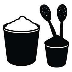 Measuring Cup and Spoon Vector – Kitchen Scale Tools for Cooking and Baking