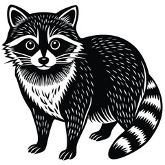 Adobe IllRaccoon Vector Silhouette, Raccoon Illustration, Raccoon Art Hand Drawn Line Art.ustrator Artwork