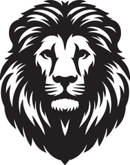 Obraz premium Lion head black silhouette vector