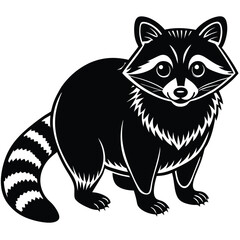 Adobe IllRaccoon Vector Silhouette, Raccoon Illustration, Raccoon Art Hand Drawn Line Art.ustrator Artwork