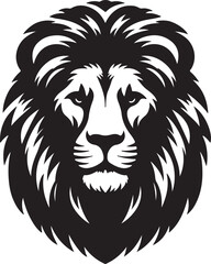 Obraz premium Lion head black silhouette vector