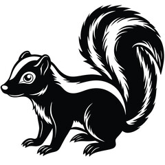 Adobe IllustratSkunk Vector Silhouette, Skunk Illustration, Skunk Art Hand Drawn Line Artor Artwork