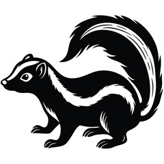 Adobe IllustratSkunk Vector Silhouette, Skunk Illustration, Skunk Art Hand Drawn Line Artor Artwork