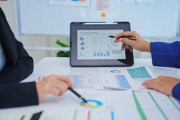 Business Consulting meeting working and brainstorming new business project finance investment concept