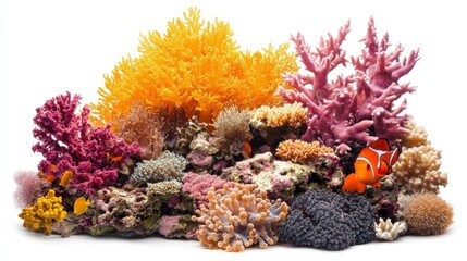 Vibrant Underwater Coral Reef with Colorful Fish Species