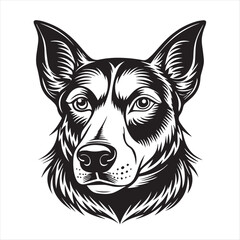 dog head silhouette vector style