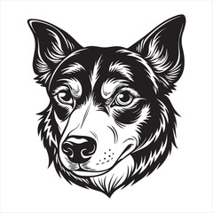 dog head silhouette vector style