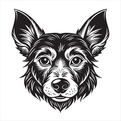 Fototapeta premium dog head silhouette vector style