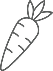 carrot outline vector icon on a transparent background
