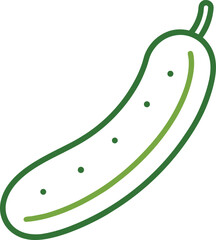 Cucumber outline icon on a transparent background