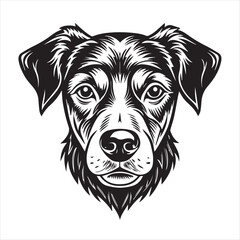 dog head silhouette vector style