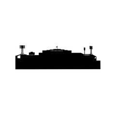 Fototapeta premium Ferry Silhouette - Vector Illustration
