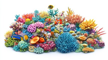 Fototapeta premium Vibrant Underwater Coral Reef with Colorful Marine Life Scene
