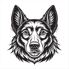 dog head silhouette vector style