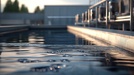 Wastewater reservoir at a treatment facility
