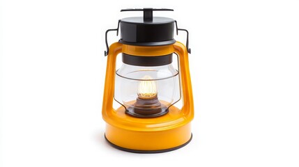 Vintage-Style Lantern with LED Light on White Background for Home Decor - Perfect for Creating a Cozy Atmosphere in Any Room or Outdoor Space.