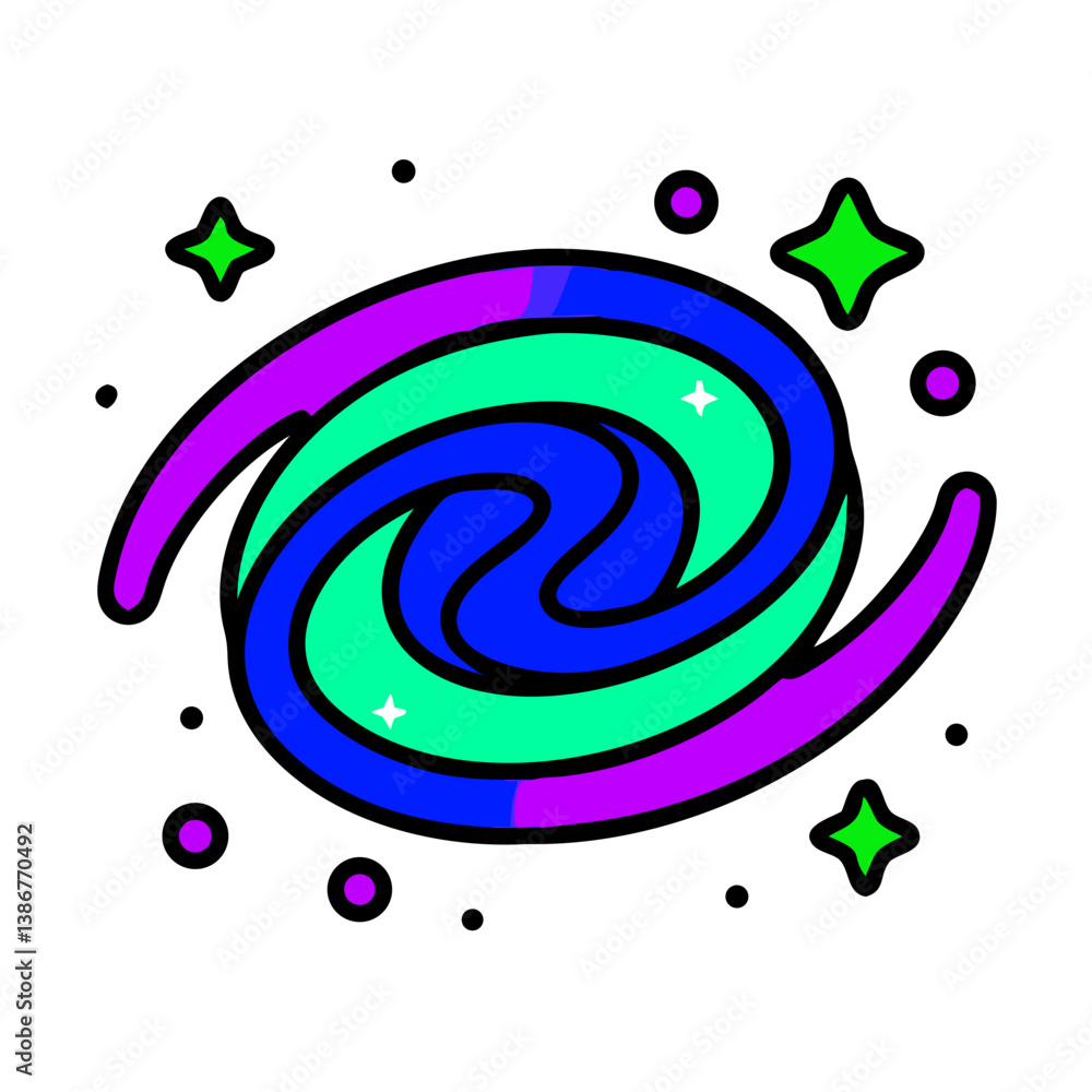 Poster abstract galaxy vector swirl with stars and white background vector design