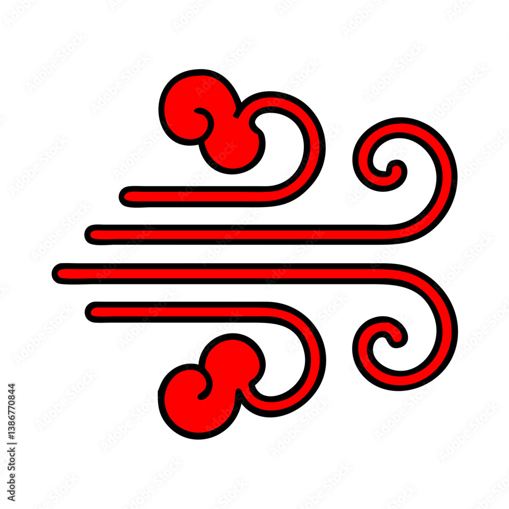 Aufkleber abstract red wind vector on white background minimalist modern vector design