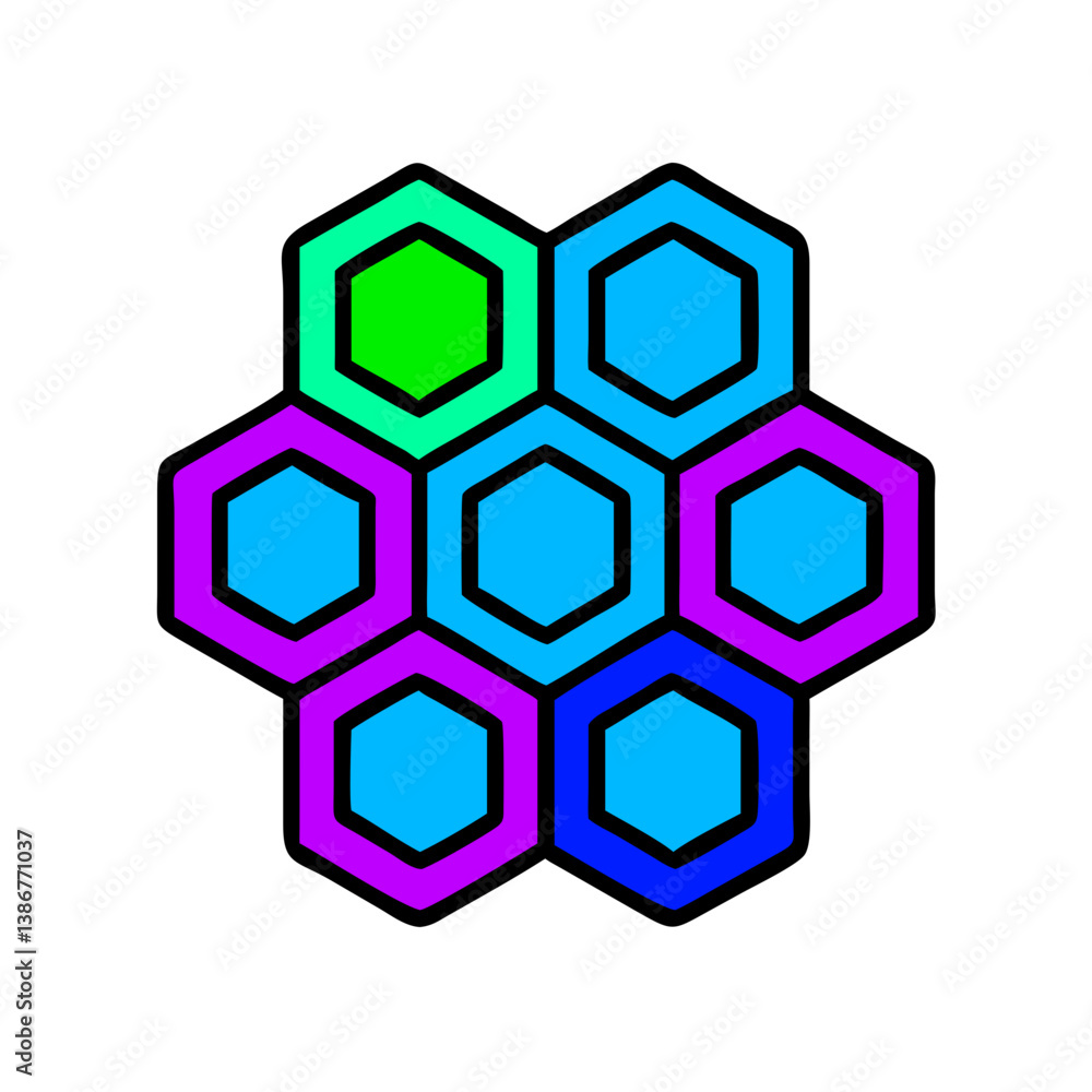 Poster abstract hexagon pattern colorful geometric honeycomb design