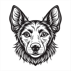 dog head silhouette vector style