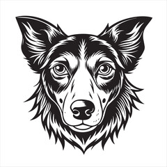dog head silhouette vector style