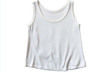 White Sleeveless Shirt on Isolated Background for Apparel Display