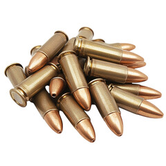 Stack bronze ammo 9mm Bullet transparent background