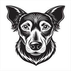 dog head silhouette vector style