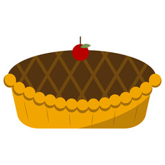 Thanksgiving Day Element. Isolated on White Background. Vector Cartoon Illustration.