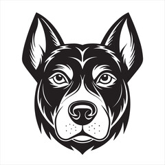 dog head silhouette vector style