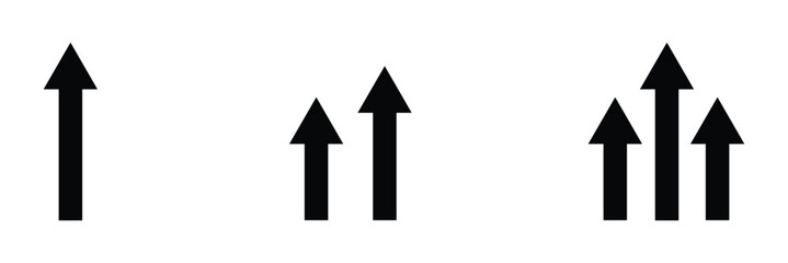 Upward arrow centered in square brackets on white background . vector&nbsp;illustration .EPS 10 .