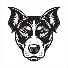 dog head silhouette vector style